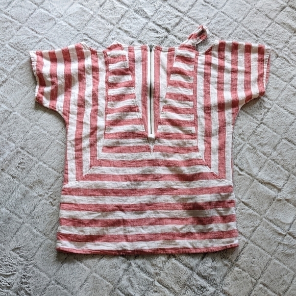 Soft Surroundings Linen Rayon Nautical Shirt Women’s Small Red Stripe - Picture 4 of 4